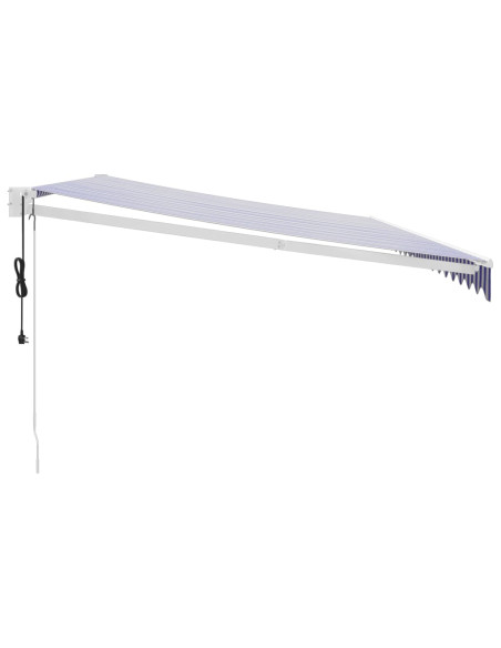Tenda Sole Automatica Retrattile Blu e Bianca 5x3 m