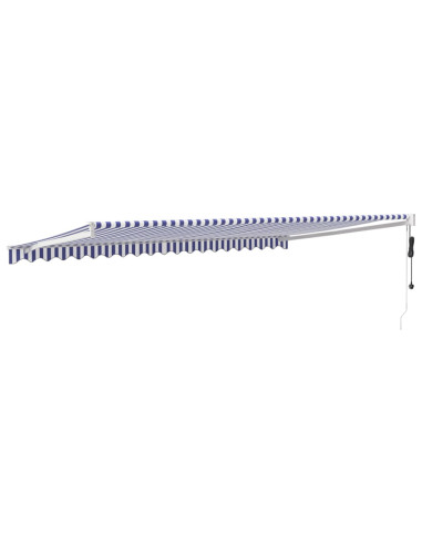 Tenda Sole Automatica Retrattile Blu e Bianca 5x3 m