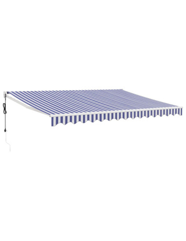 Tenda Sole Automatica Retrattile Blu e Bianca 4,5x3 m