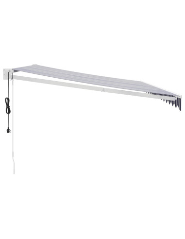 Tenda Sole Automatica Retrattile Blu e Bianca 4,5x3 m
