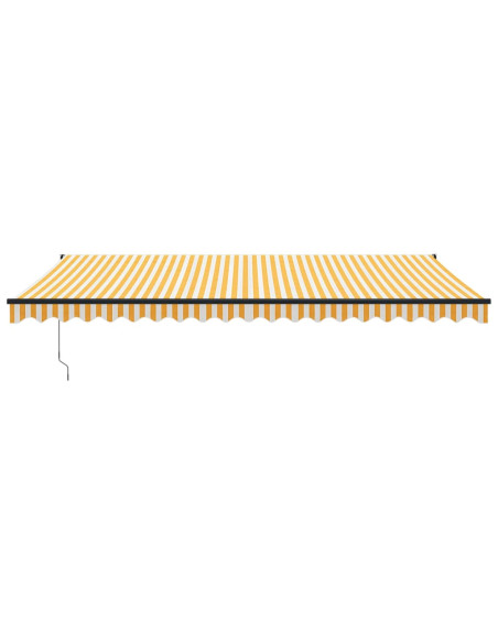 Tenda Sole Retrattile Gialla e Bianca 5x3 m Tessuto e Alluminio