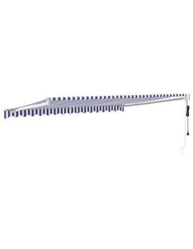 Tenda Sole Automatica Retrattile Blu e Bianca 4x3 m