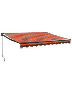 Tenda Retrattile Arancione e Marrone 3x2,5m Tessuto e Alluminio 2
