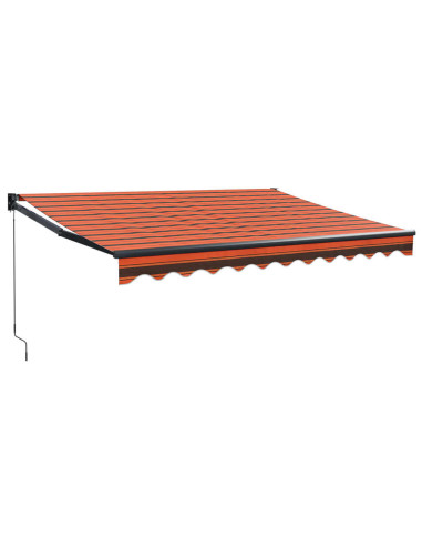 Tenda Retrattile Arancione e Marrone 3x2,5m Tessuto e Alluminio