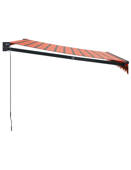 Tenda Retrattile Arancione e Marrone 3x2,5m Tessuto e Alluminio