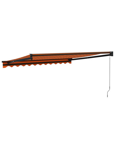 Tenda Retrattile Arancione Marrone 3,5x2,5m Tessuto e Alluminio