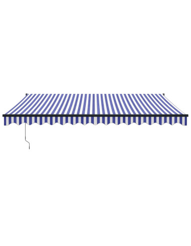 Tenda Sole Automatica Retrattile Blu e Bianca 4,5x3 m