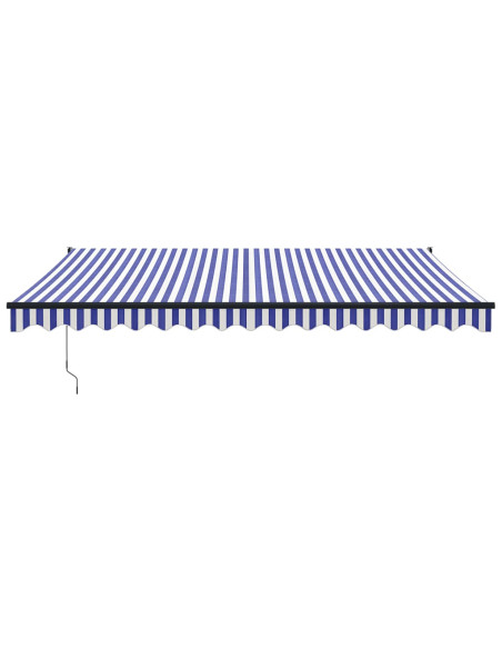 Tenda Sole Automatica Retrattile Blu e Bianca 4,5x3 m