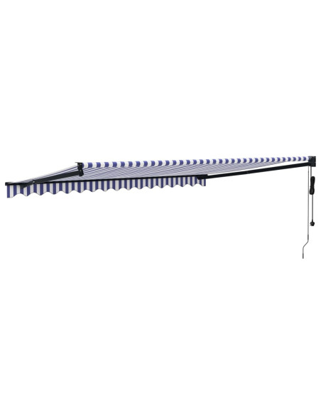 Tenda Sole Automatica Retrattile Blu e Bianca 4,5x3 m