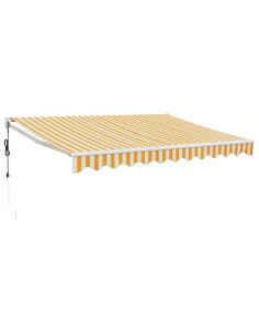 Tenda Sole Automatica Retrattile Gialla e Bianca 3x2,5 m 2