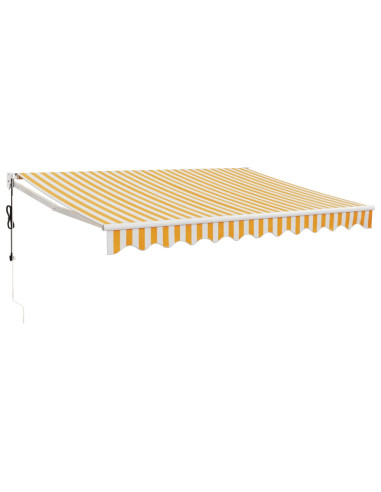 Tenda Sole Automatica Retrattile Gialla e Bianca 3x2,5 m