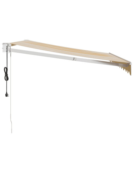 Tenda Sole Automatica Retrattile Gialla e Bianca 3x2,5 m