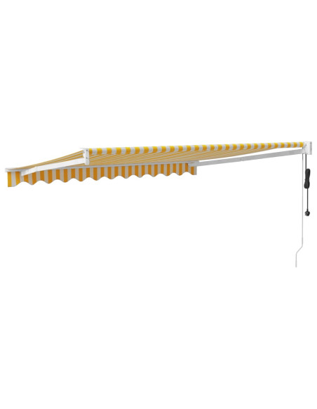 Tenda Sole Automatica Retrattile Gialla e Bianca 3x2,5 m