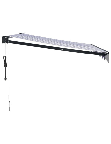 Tenda Sole Automatica Retrattile Blu e Bianca 3,5x2,5 m