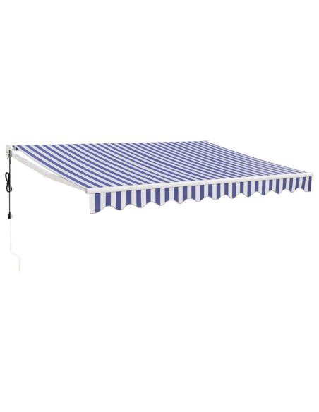 Tenda Sole Automatica Retrattile Blu e Bianca 3x2,5 m