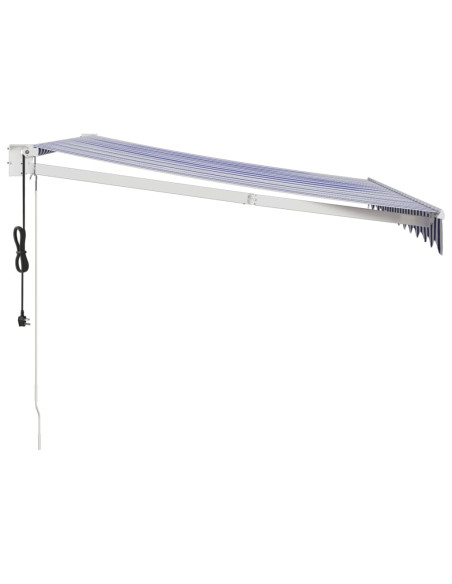 Tenda Sole Automatica Retrattile Blu e Bianca 3x2,5 m