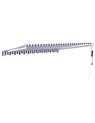Tenda Sole Automatica Retrattile Blu e Bianca 3x2,5 m