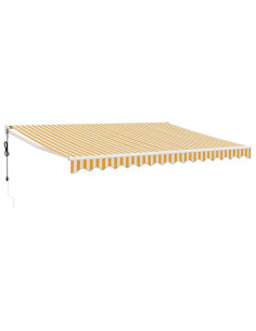 Tenda Sole Automatica Retrattile Gialla e Bianca 4,5x3 m 2