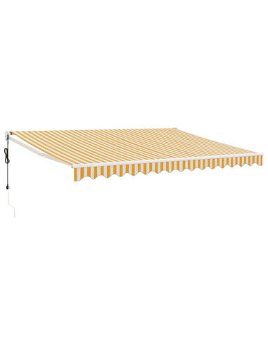Tenda Sole Automatica Retrattile Gialla e Bianca 4,5x3 m