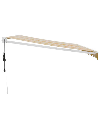 Tenda Sole Automatica Retrattile Gialla e Bianca 4,5x3 m