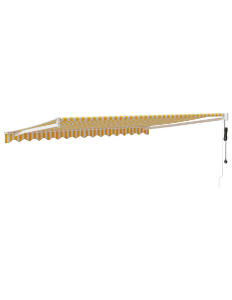 Tenda Sole Automatica Retrattile Gialla e Bianca 4,5x3 m