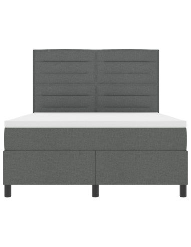 Letto a molle con materasso Grigio scuro 160 x 200 cm Tessuto