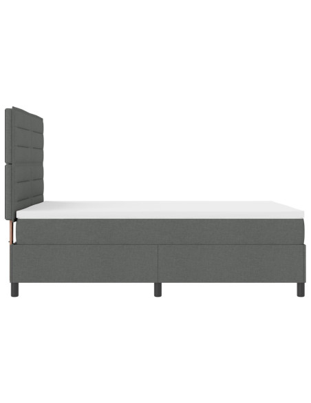 Letto con box spring  grigio scuro 160x200 cm tessuto