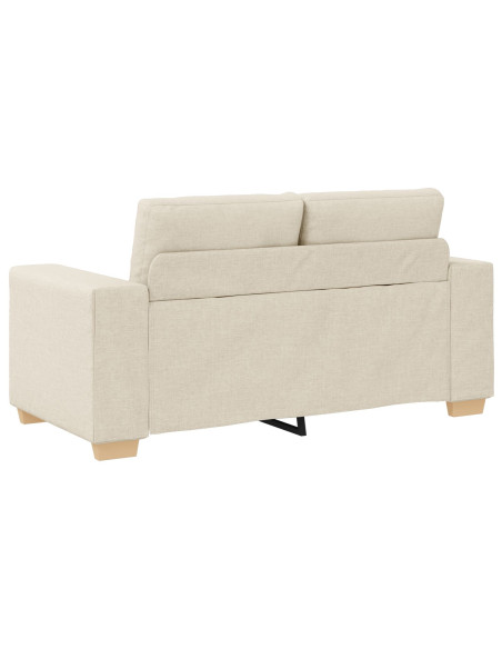 Divano 2 pcs Beige Tessuto misto lino