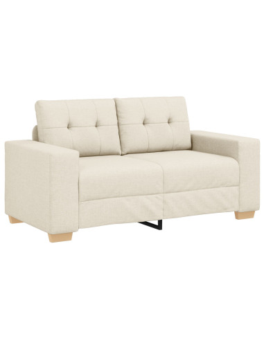 Divano 2 pcs Beige Tessuto misto lino