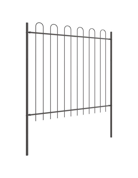 Recinzione da giardino  design circolare grigia 11.9x1.5 m in acciaio