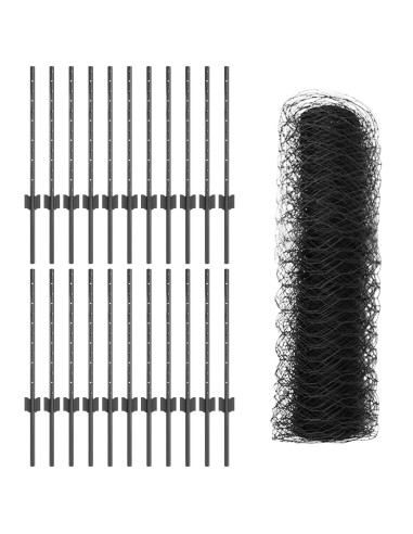 Recinzione con Posto Grigio 0,5 x 50 m Acciaio e PVC