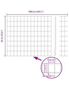 Recinzione con Posto Verde 0,6 x 10 m Acciaio e PVC 2