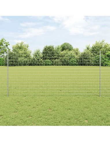 Recinzione con Posto Argento 1,2 x 10 m Acciaio