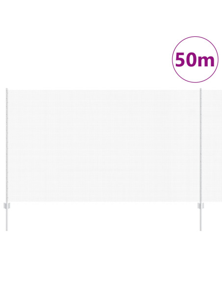 Recinzione in Filo Saldato  con 44 Pali a U Argento 1.4x50 m Acciaio