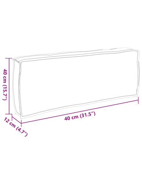 Cuscino Esterno  Antracite Poliestere 120 x 12 x 40 cm
