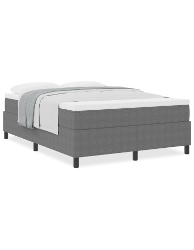 Letto a molle Grigio chiaro e bianco 140 x 190 cm