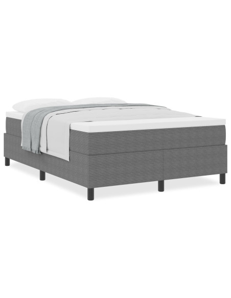 Letto con Box Spring  con Materasso Grigio Chiaro 140x200 cm Tessuto in Corduroy