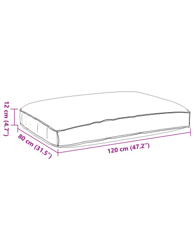 Cuscino Crema 120 x 80 x 12 cm Tessuto Oxford