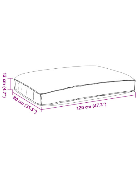 Cuscino Crema 120 x 80 x 12 cm Tessuto Oxford