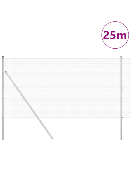 Palo della recinzione Argento 25 x 1 m (rete 12 x 12 mm)