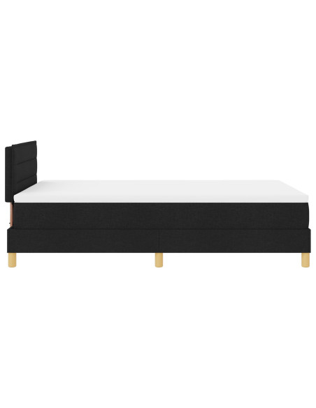 Letto con Box Spring con Materasso Nero 120x200 cm Tessuto