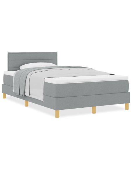 Letto con rete  con materasso grigio chiaro 120x200 cm in tessuto