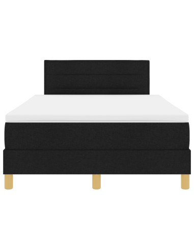 Letto a molle con materasso Nero 120 x 200 cm Tessuto