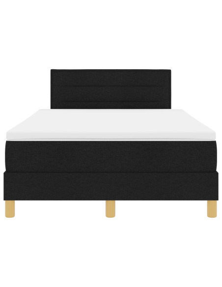 Letto a molle con materasso Nero 120 x 200 cm Tessuto