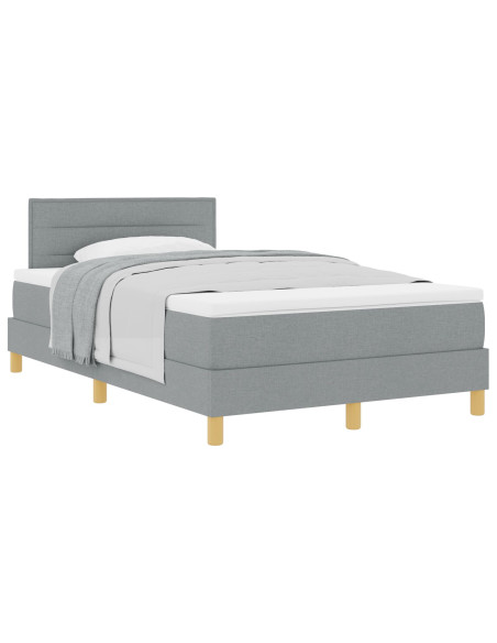 Letto con rete  con materasso grigio chiaro 120x200 cm in tessuto
