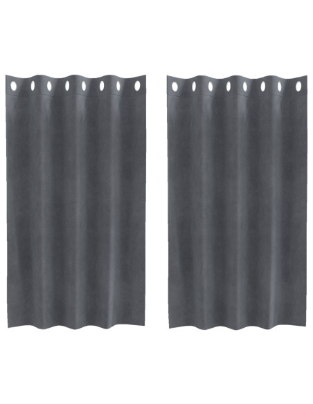 Tende Blackout  con occhielli 2 pezzi in velluto grigio chiaro super