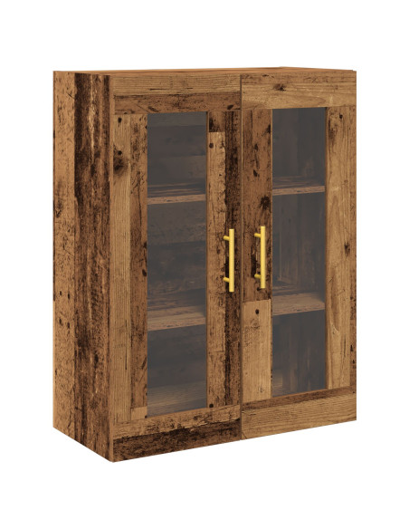 Armadio a muro con porte in vetro in legno antico 69,5x34x90 cm