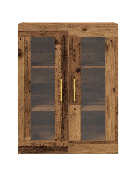 Armadio a muro con porte in vetro in legno antico 69,5x34x90 cm