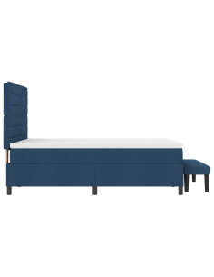 Letto a molle con materasso Blu 160 x 200 cm Tessuto 2