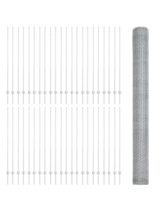 Recinzione con Posto Argento 1,5 x 100 m Acciaio 2